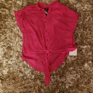 DKNY jeans pink blouse size S NWT